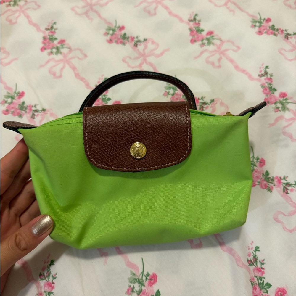 Longchamp Le Pliage Cosmetics Case in Vert Lumiere
